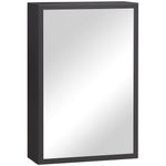 Wall-Mounted Mirror Cabinet, 3 Shelves 40x15x60 cm, Black