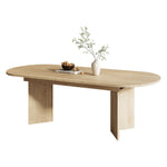 Extendable Dining Table 160/200x90cm 6-8 Seater Rounded Top - Oak Color