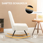 Rocking Chair, Swing Chair with Sherpa Fleece, 150 kg, Comfortable