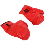 Punching Ball Set Training Height Adjustable with Gloves Black