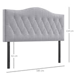 Headboard Upholstered Modern Design, Grey