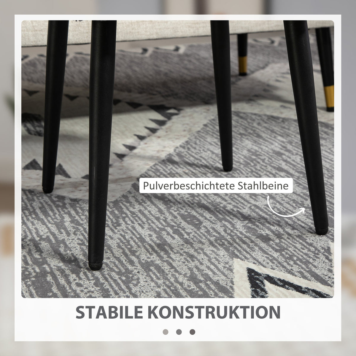 Footstool Square, Living Room & Bedroom, Dark Grey Cashmere Effect