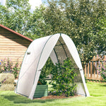 Greenhouse Roll-Up Door 2 Windows Winter-Proof Steel White