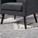 Upholstered Armchair with High-Density Foam and Solid Wood Legs, Black Suede