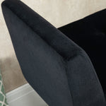 Luxury Upholstered Bench, with Storage & Armrests, Velvet Polyester, Black