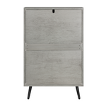 Shoe Cabinet 60cm with 2 Flip-Drawers, Grey