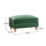 Windsor Stool with Removable Ruffle Skirt and Chenille Fabric, Green