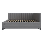 Upholstered Bed 140*200, Pull-Out Sofa Bed, Multifunctional, Velvet Gray