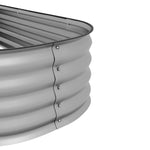 Raised Metal Planter Box 195x62x30cm Open Bottom DIY Flower Box, Silver