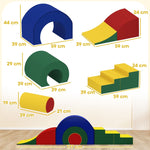 5-Piece Soft Building Block Set for Indoor Climbing and Crawling, Colorful Faux Leather