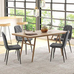 Dining Chairs, Set of 4 Upholstered with Backrest, Metal Legs, Velvet Look Grey