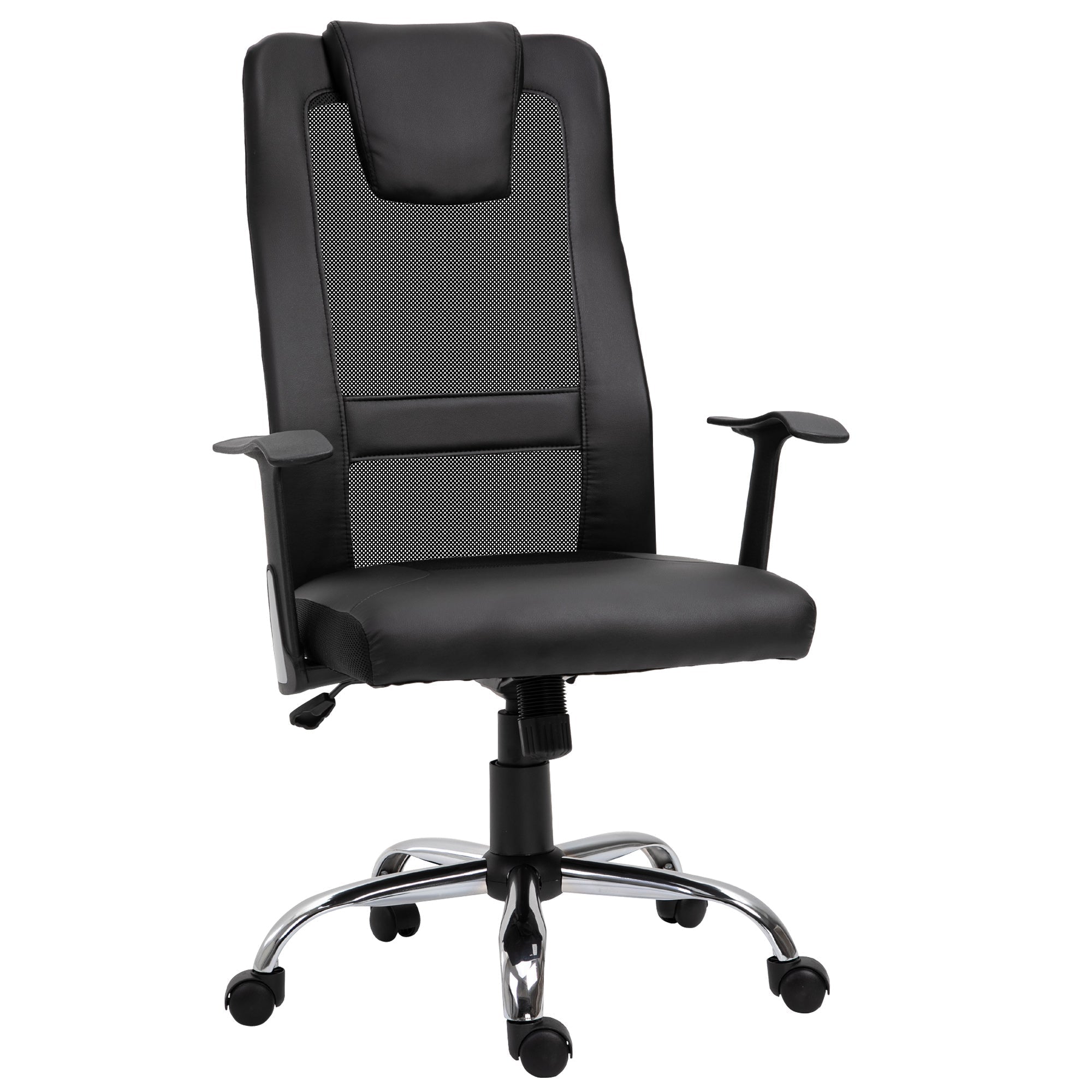 Ergonomic Office Chair, Height Adjustable Rocking Armrests 120 kg, Black