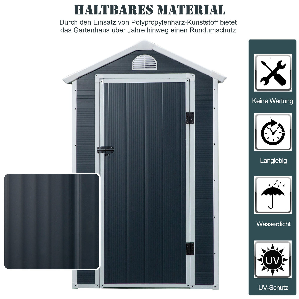 Garden Shed with Ventilation Window, Lean-to Metal, Grey