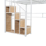 Loft Bed, Safety Ladder & Storage, White
