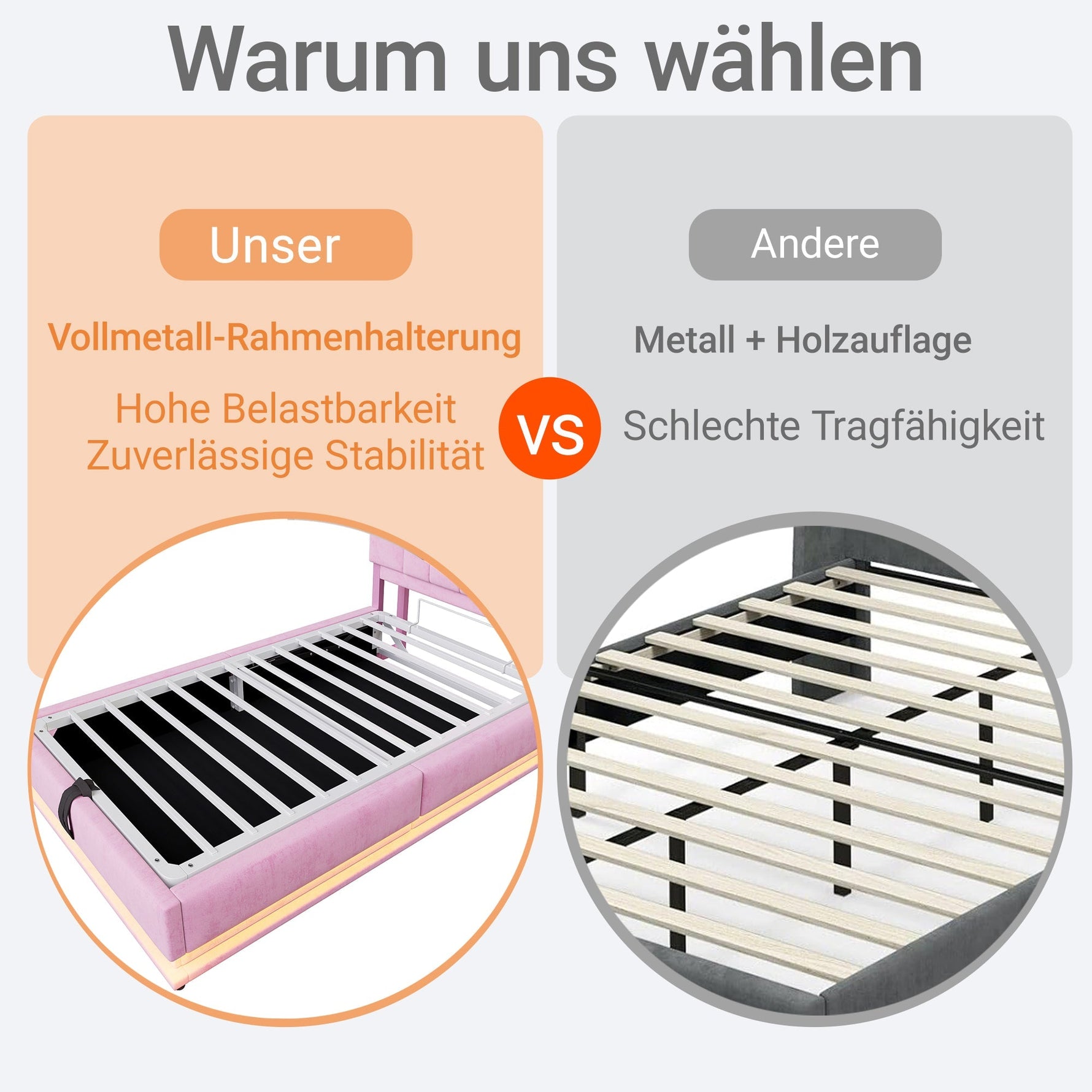 Smart Upholstered Bed for Children with LED, USB, and Hydraulic Storage, Pink Velvet
