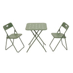 Outdoor 3-Piece Foldable Bistro Set, 2 Chairs & 1 Table, Green