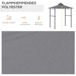 Barbecue Pavilion, Garden Tent Flame-Retardant Double Roof, Grey