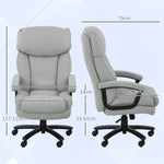 Office Chair, Large Tall, 200 kg, Robust, Soft Upholstery, Light Grey