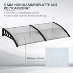 Pent Canopy, Front Door UV Rain Sun Protection, Aluminum Black