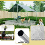 Free-Range Chicken Coop 3x2x2m, Safety Lock, Waterproof PE Cloth, Metal