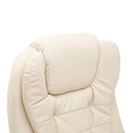 Massage Chair Executive, 6-Point Vibration, Heat & Recline, Beige Faux Leather