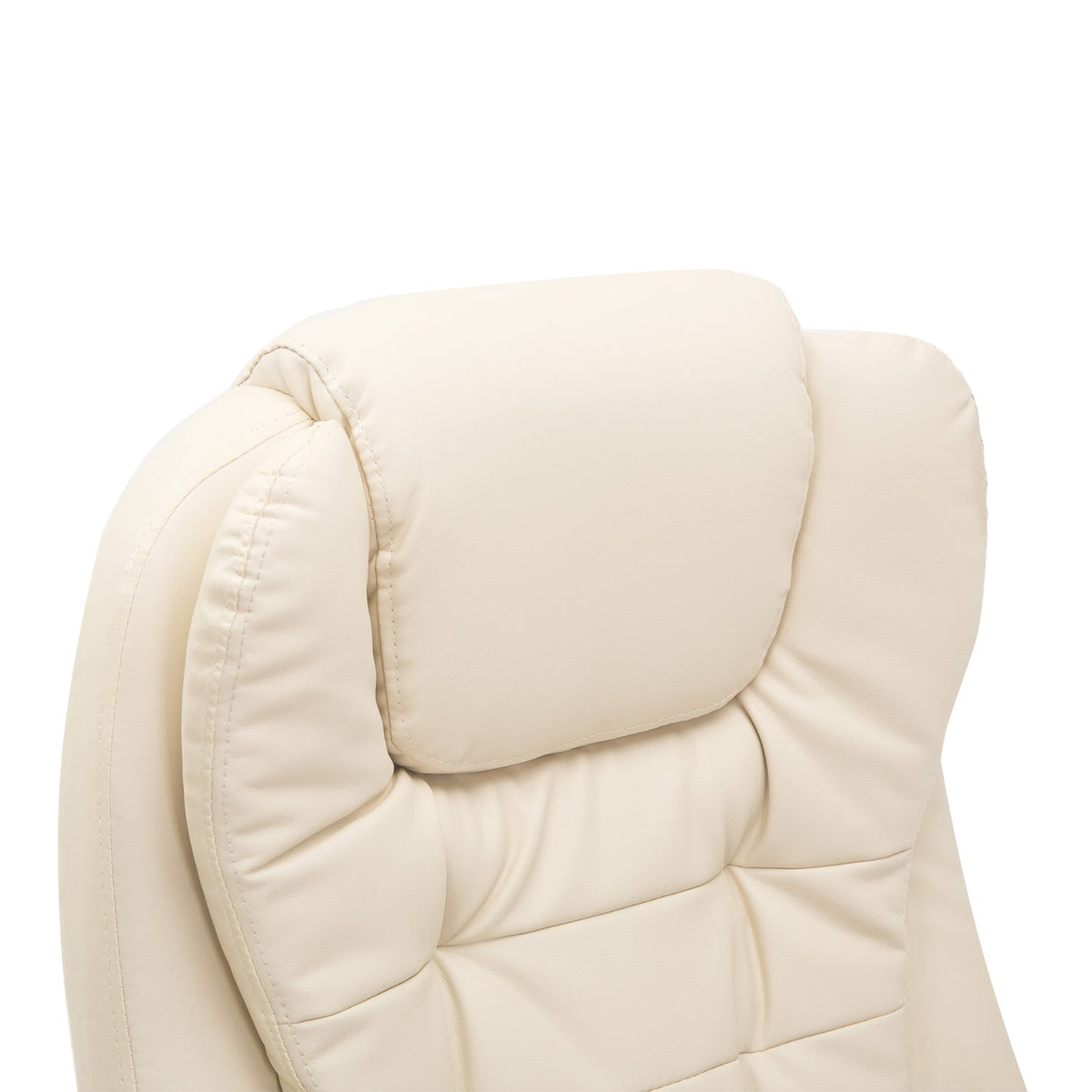 Massage Chair Executive, 6-Point Vibration, Heat & Recline, Beige Faux Leather