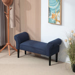Bed Bench, Upholstered Seating Hallway, Canvas Blue