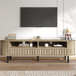 TV Cabinet Lowboard 160cm 2 Doors 2 Drawers for 65 Inch - Natural Wood