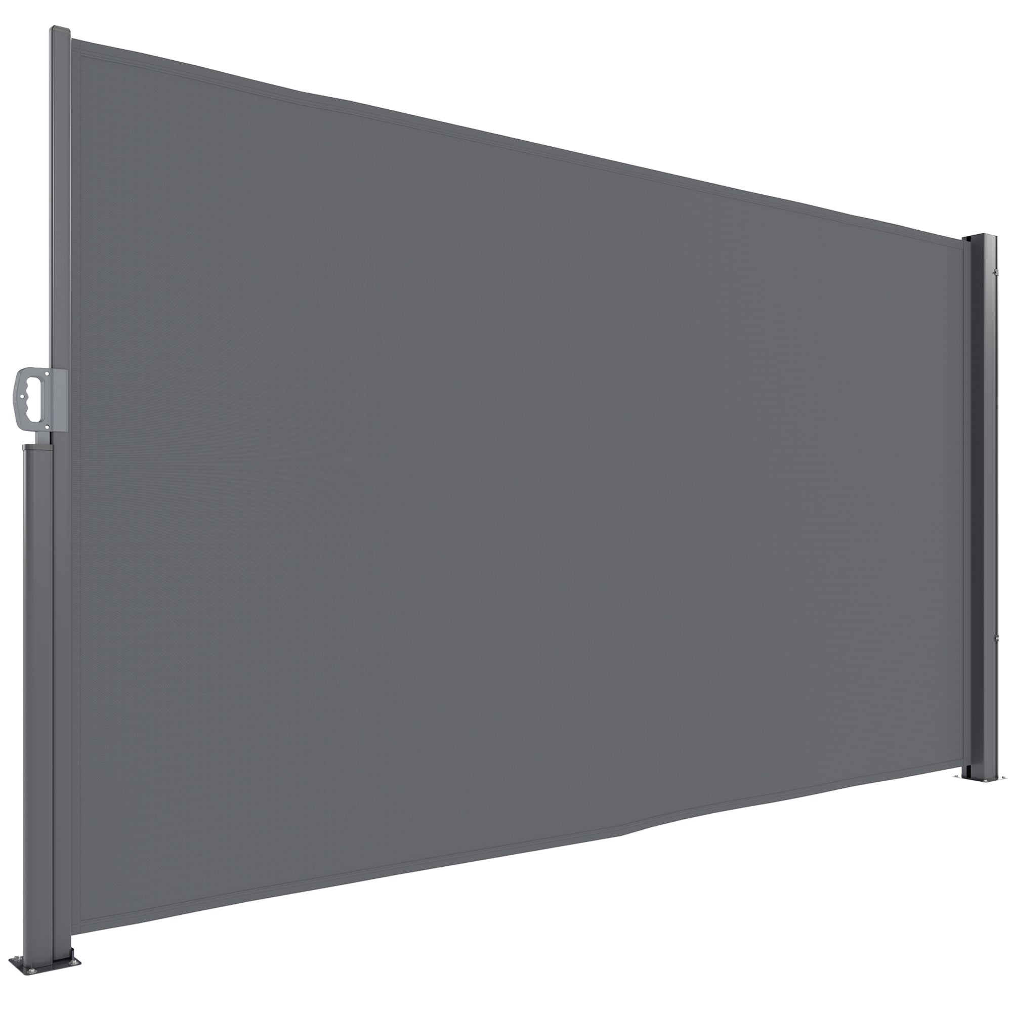 Side Awning Extendable Opaque Privacy Screen, 300x180cm, Dark Gray