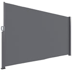Side Awning Extendable Opaque Privacy Screen, 300x180cm, Dark Gray