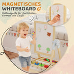 Children's Easel Double-Sided Whiteboard Chalkboard Height-Adjustable Paper Roll Natural