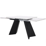 Telescopic Dining Table Extendable 99-159x74cm Flat Legs - White