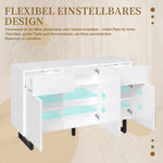 Sideboard 120cm Modern Storage Drawers Doors - White/Black