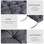 Garden Bench Seat Cushion 100x98x8cm Comfortable Weatherproof Dark Grey Cotton