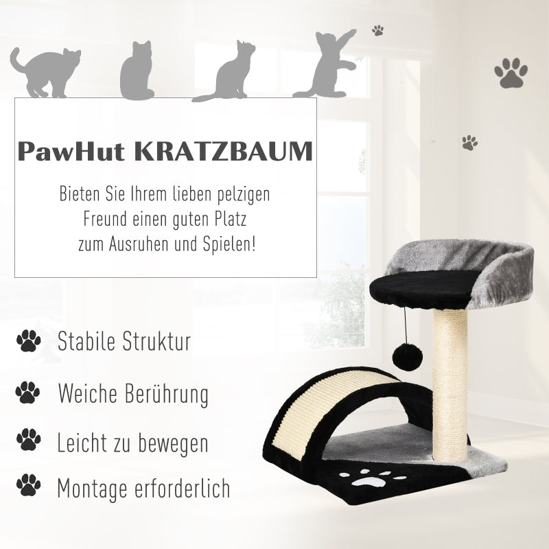 Cat Tree, Play Balls & Sisal Rope Scratching Posts, Black