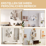 Wall Shelf Floating Board 5 Cubes 9 Compartments Fir Wood White