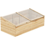 Wooden Greenhouse Cold Frame, Planter System 100x50x35 cm, Natural Fir/PC Board
