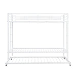 Bunk Bed 90x200cm Pull-out Bed High Railings - White