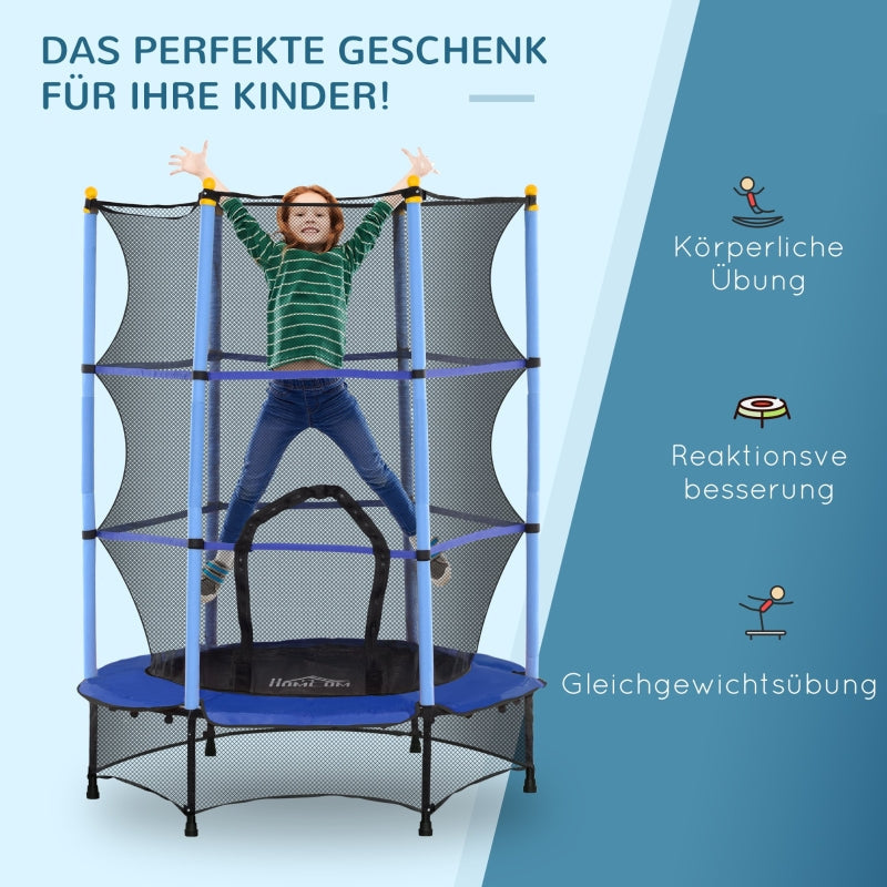 Children's Trampoline, Ø140 cm, 50 kg, Blue