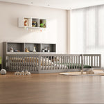 Daybed Sofa Bed 140x200cm with Bedside Storage Railing, Grey Pine Wood
