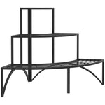 3-Tier Plant Stand, Metal Flower Shelf, 60cm High, Black