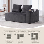 Two-Seater Sofa with Storage Pocket & Drink Holder - Corduroy