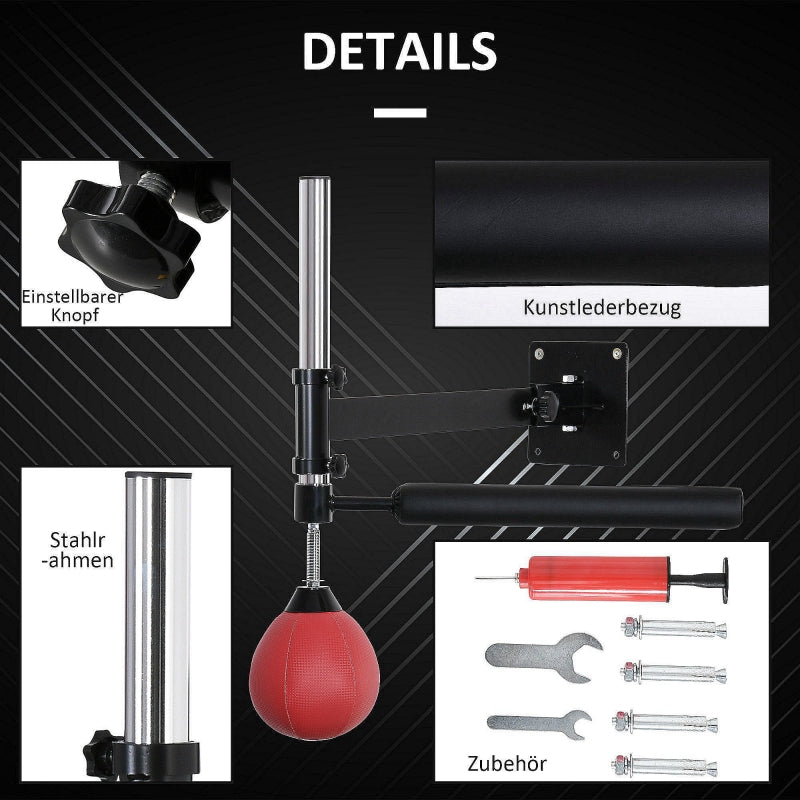 Boxing Rack, Wall Mount Foldable with Reflex Bar, Red