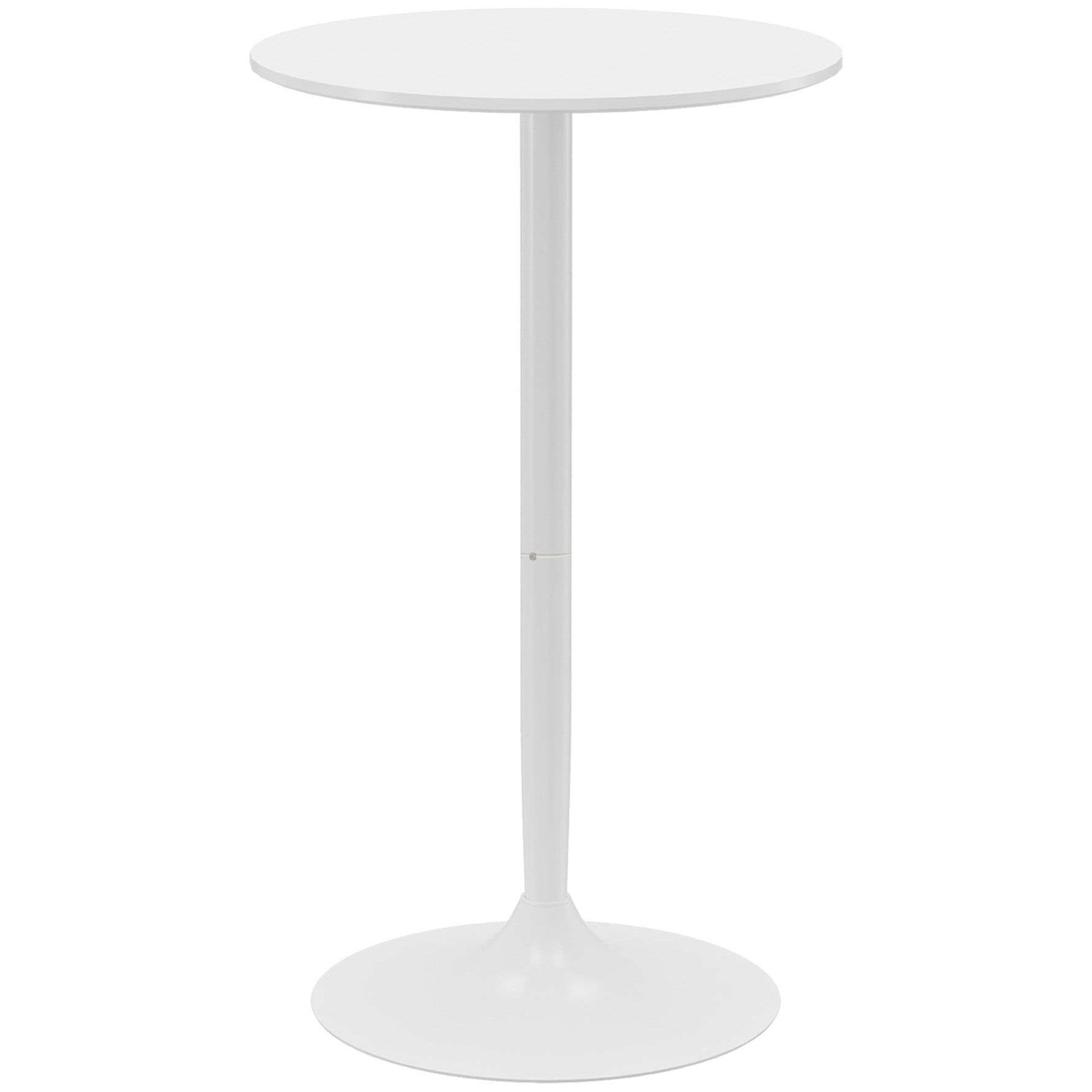 Bar Table Round Ø60 cm Height Adjustable Steel White
