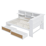 Solid Wood Sofa Bed 140x200 Multifunctional Single/Children's Storage Charging Port, White