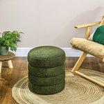 Stool, Round, Teddy Fleece, Green