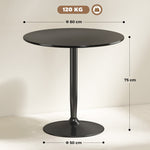 Dining Table Round Ø80 cm 2-Seater Non-Slip - Black