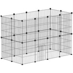 Rabbit/Guinea Pig Enclosure Wire Mesh with Door, Black Steel
