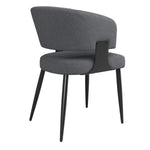 Dining Chair Set of 6, Ergonomic Design with Curved Backrest, Beige/Grey Flannel