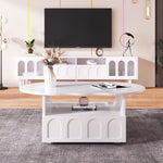 Coffee table, cloud-shaped with drawers and storage compartments